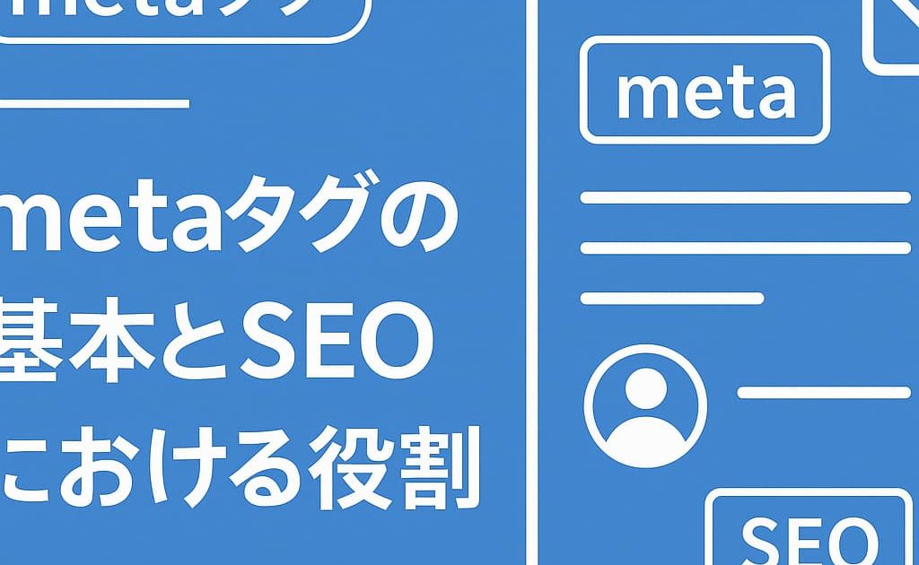 metaタグの基本とSEOの役割を表すシンプルなイメージ画像