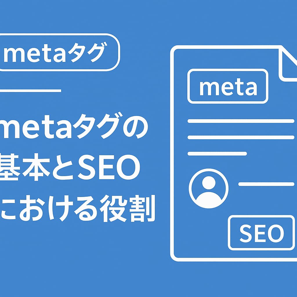 metaタグの基本とSEOの役割を表すシンプルなイメージ画像