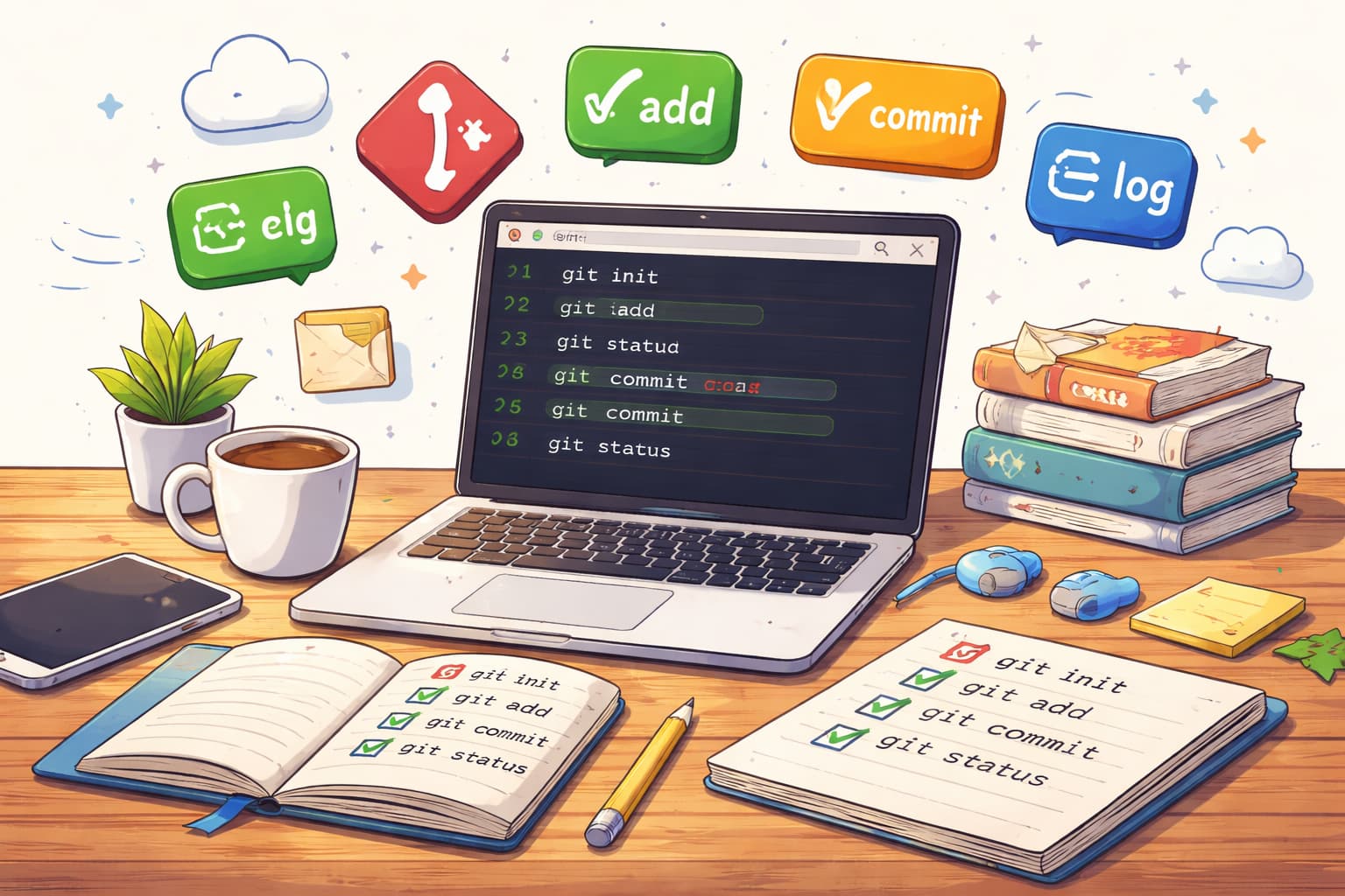 Gitの基本コマンドを理解するためのイメージ