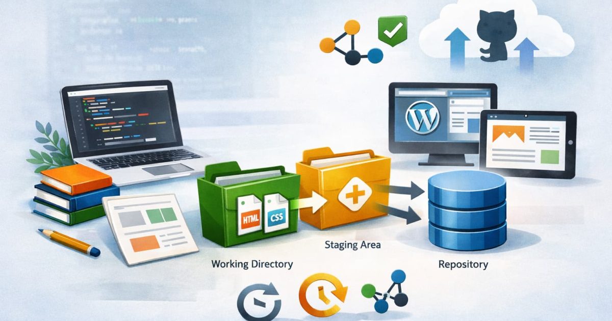 Web制作や個人開発で使うGitの基本と変更履歴管理のイメージ