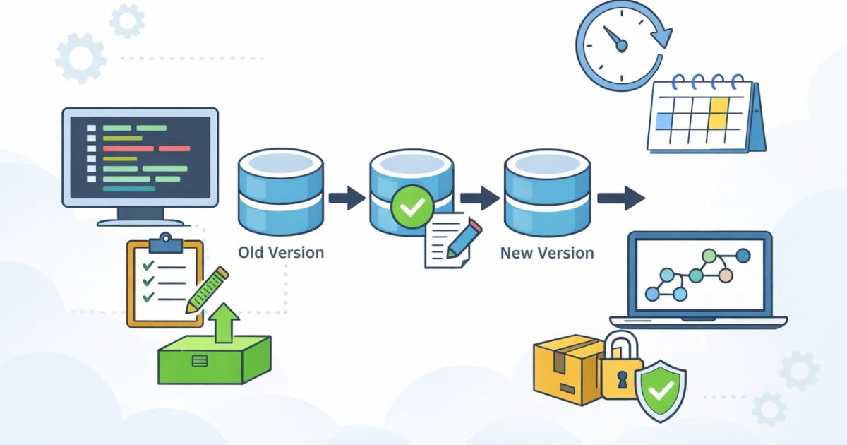 Gitのコミットによって変更履歴が管理される仕組みをイメージしたイラスト