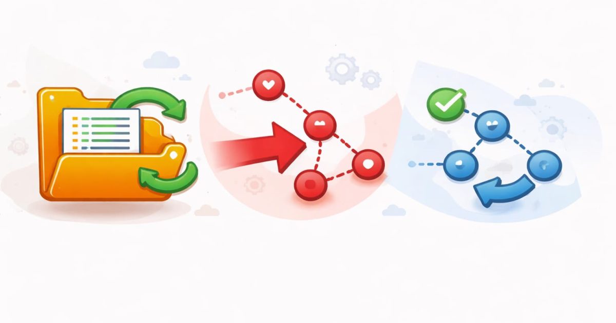 Gitで変更を取り消す方法を解説する記事のアイキャッチ画像。restore・reset・revertの違いをイメージした図。