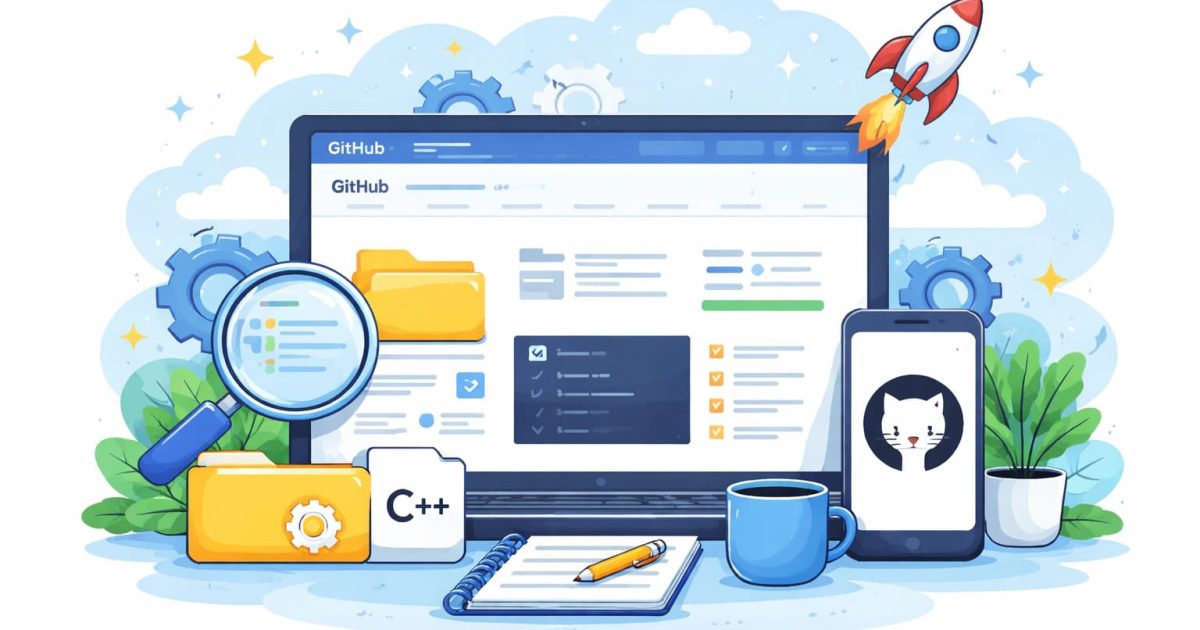 GitHubでリポジトリを作成し、公開するまでの基本的な流れを表したイメージ