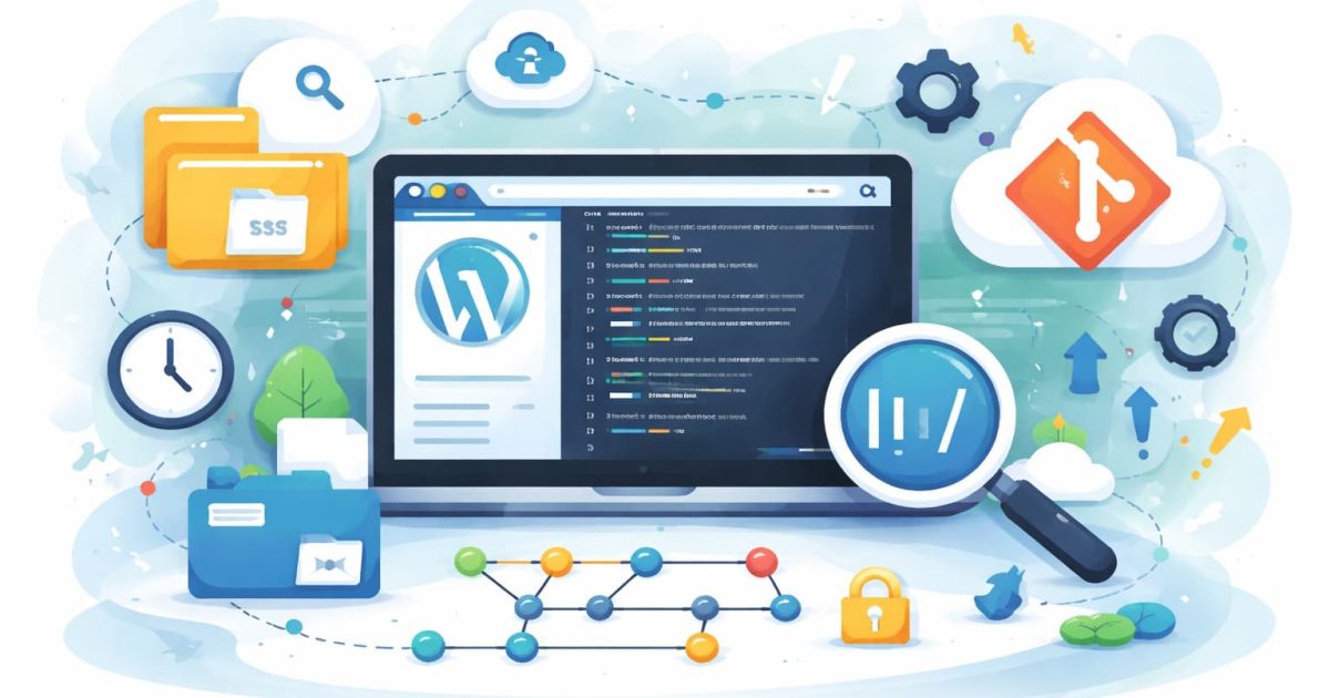WordPressテーマ開発に役立つGitの基礎とバージョン管理のイメージ
