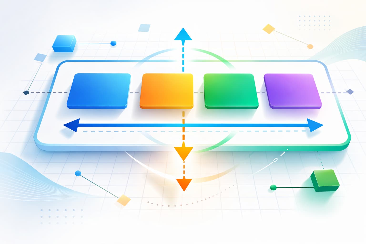 Flexboxによる横並びレイアウトと中央揃えの概念を示すシンプルな図