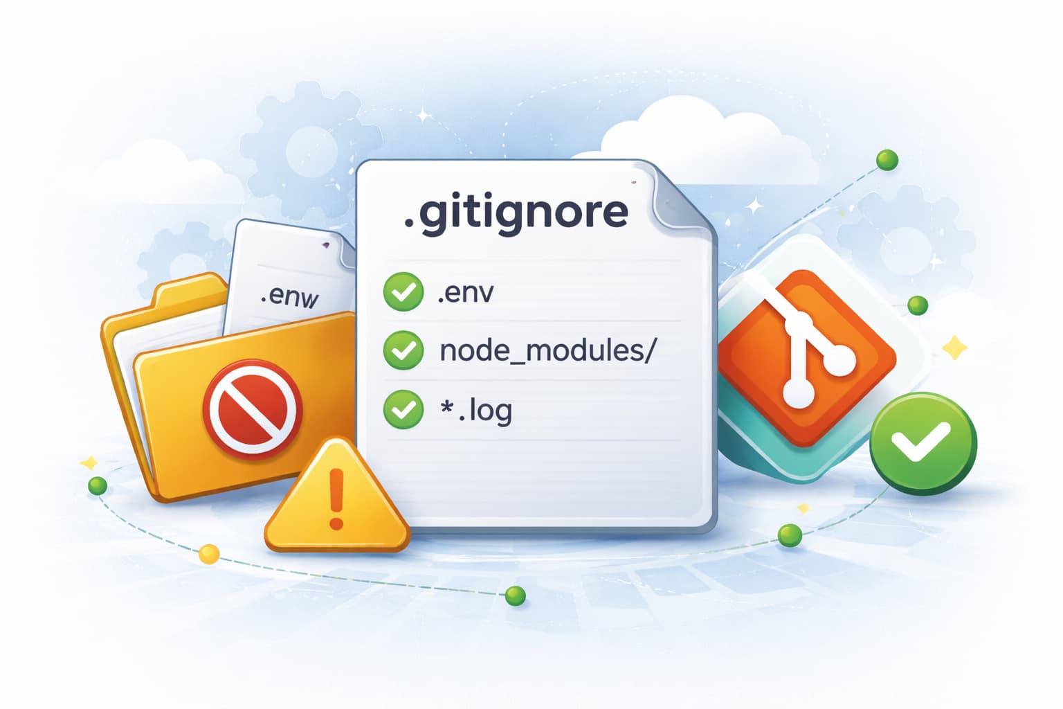 Gitで管理しないファイルを指定する.gitignoreの仕組みを視覚的に表したイメージ