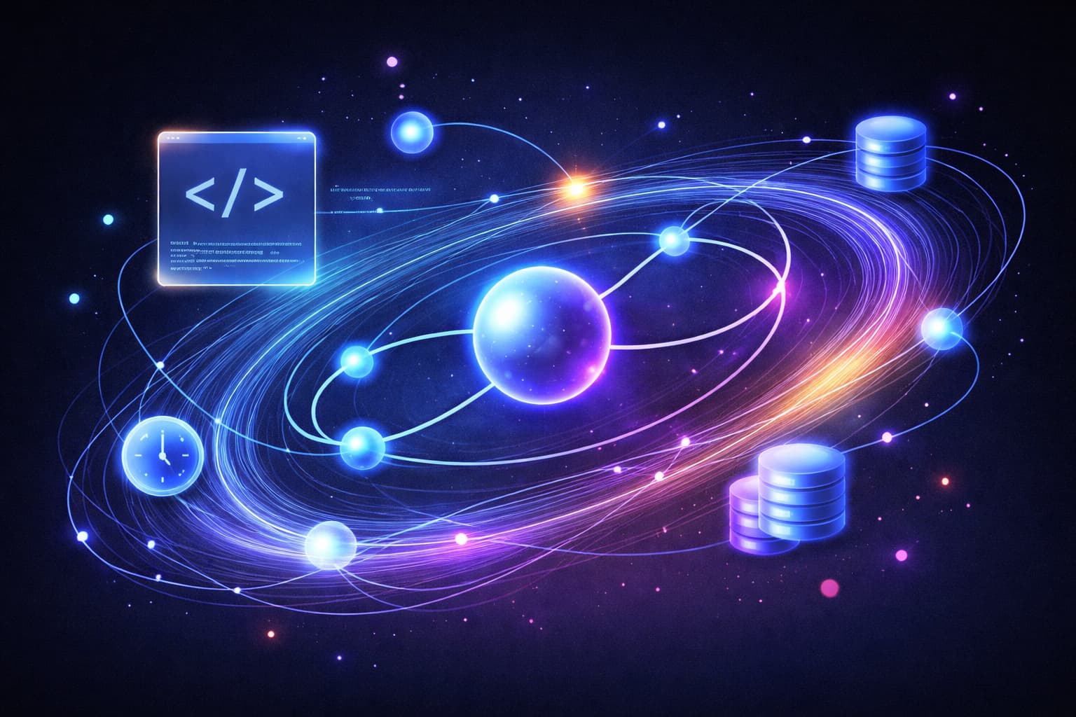 JavaScriptのPromiseによる非同期処理の流れとデータのつながりを表現した抽象イメージ