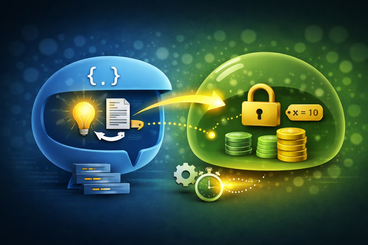 関数とスコープの関係性を視覚的に表現したJavaScriptクロージャのイメージ